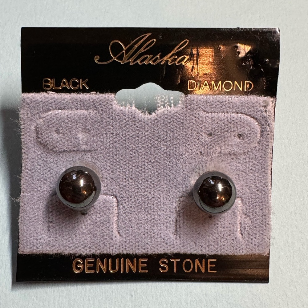 Alaska Black Diamond Genuine Stone earrings